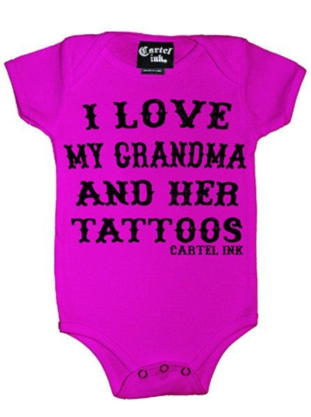 Infant&#39;s &quot;I Love My Grandma And Her Tattoos&quot; Onesie by Cartel Ink (More Options) - www.inkedshop.com