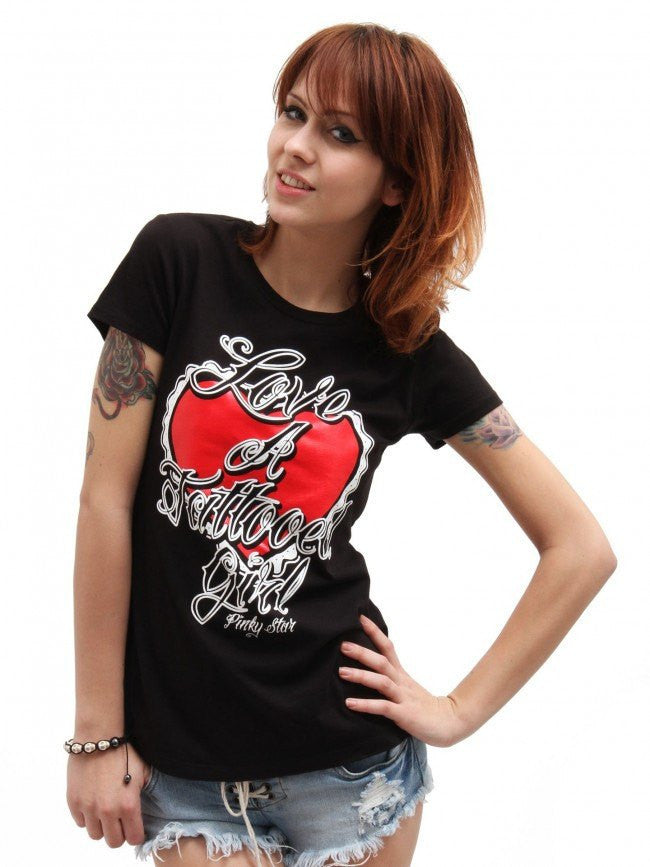 Women&#39;s &quot;Love A Tattooed Girl&quot; Tee by Pinky Star (Black) - InkedShop - 2