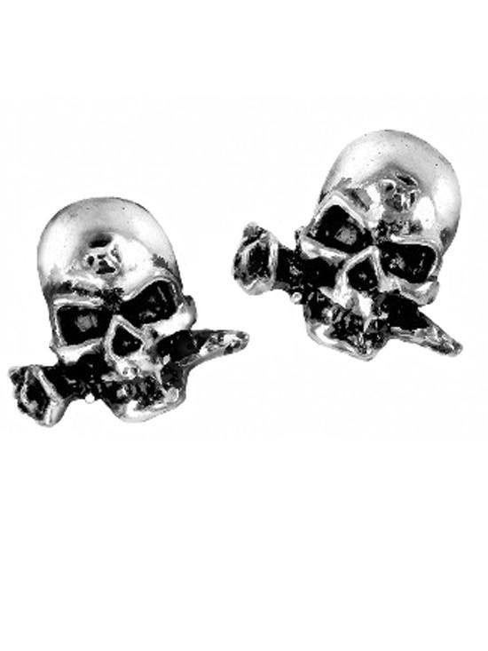 &quot;Miniature Alchemist Skull&quot; Stud Earrings by Alchemy of England - InkedShop - 1