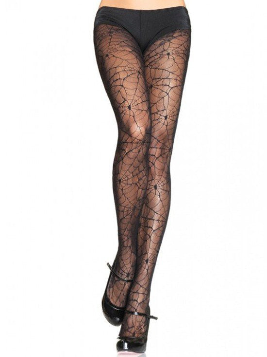 Women&#39;s &quot;Spider Lace&quot; Pantyhose by Leg Avenue (Black) - www.inkedshop.com