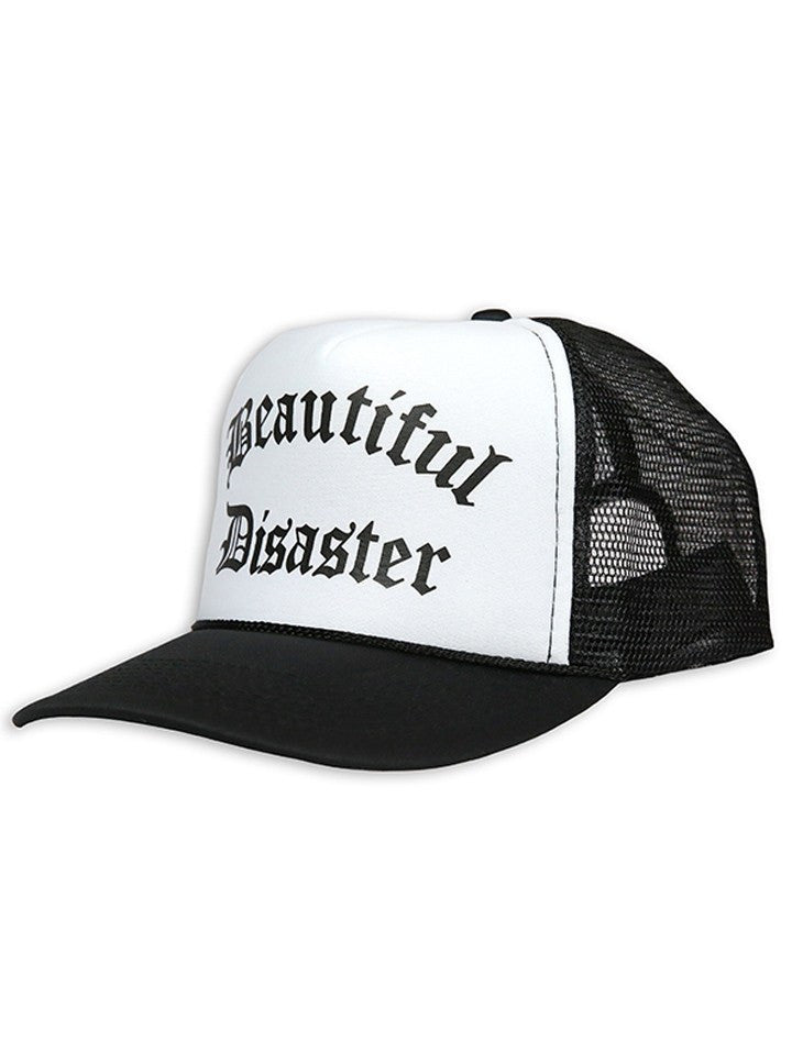 &quot;PUNK PRINCESS&quot; TRUCKER HAT BY BEAUTIFUL DISASTER (BLACK/WHITE)2