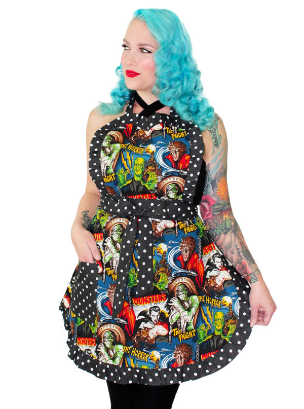Women&#39;s Hollywood Monsters Horror Movie Apron