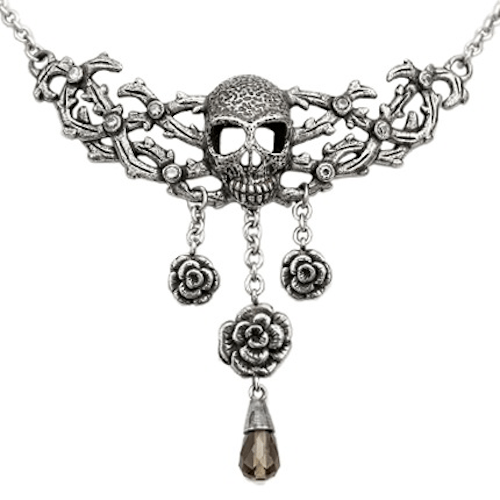 Blacken Skull and Roses Necklace by Controse - InkedShop - 1