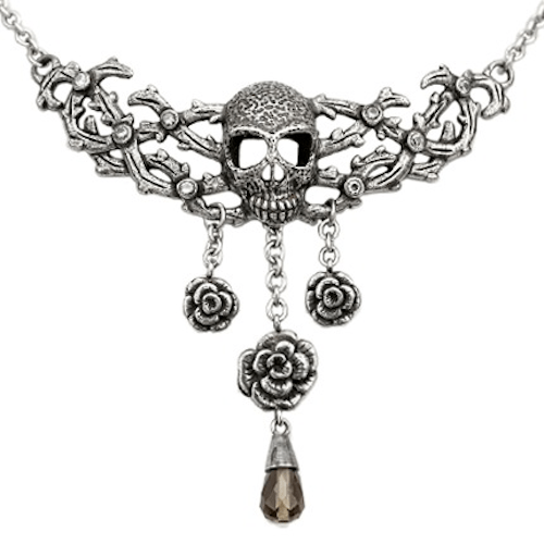 Blacken Skull and Roses Necklace by Controse - InkedShop - 2