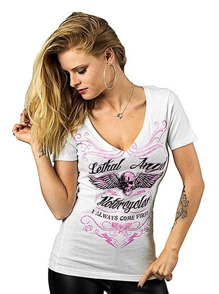 Women&#39;s &quot;I Always Come First&quot; Tee by Lethal Angel (White) - www.inkedshop.com