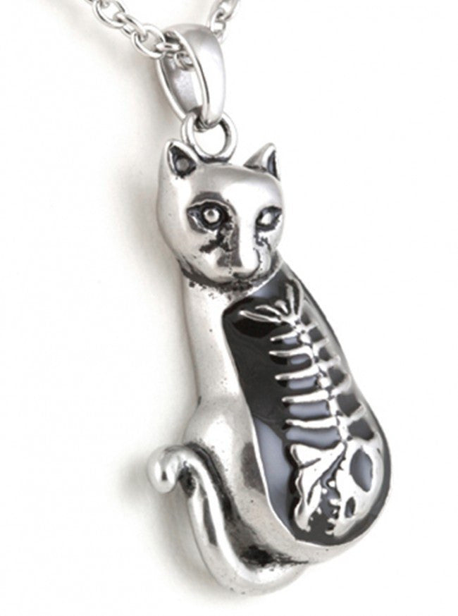&quot;Full Tummy Kitty&quot; Necklace by Controse (Silver) - www.inkedshop.com