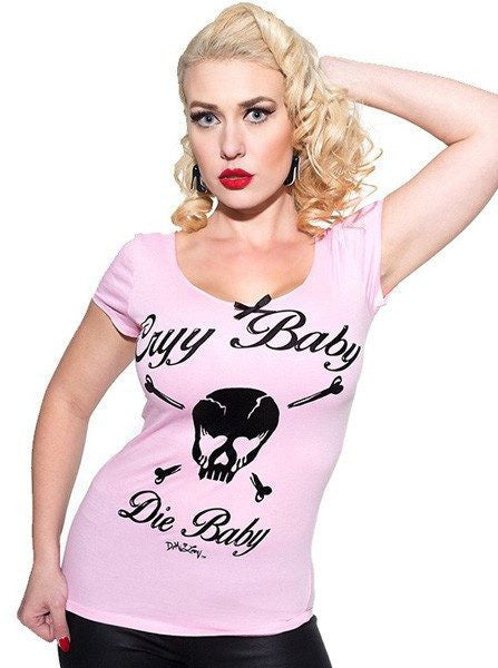 Women&#39;s &quot;Cryy Baby&quot; Ballet Tee by Demi Loon (Pink) - www.inkedshop.com