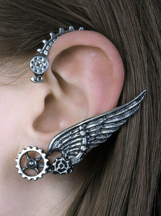 &quot;Ikarus&quot; Ear Wrap by Alchemy of England (Pewter) - www.inkedshop.com
