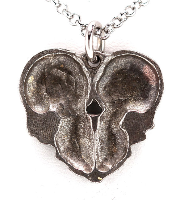 Heart of Skulls Silver Necklace