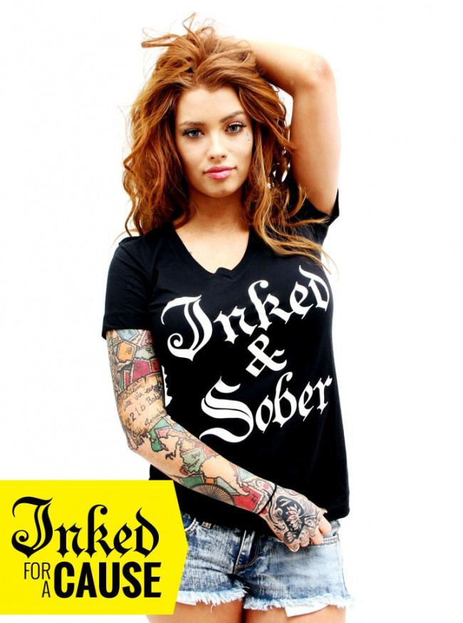 Women&#39;s &quot;Inked &amp; Sober&quot; Tee by Inked (Black) - www.inkedshop.com