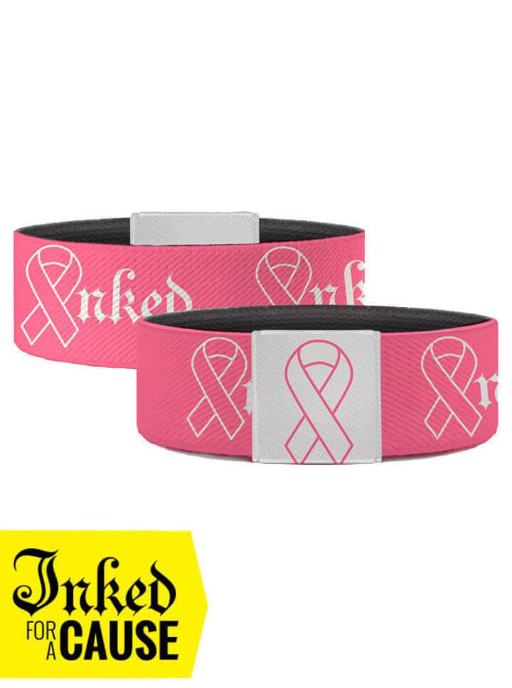 &quot;Ribbon&quot; Stretchy Bracelet by Inked (Pink/White) - www.inkedshop.com