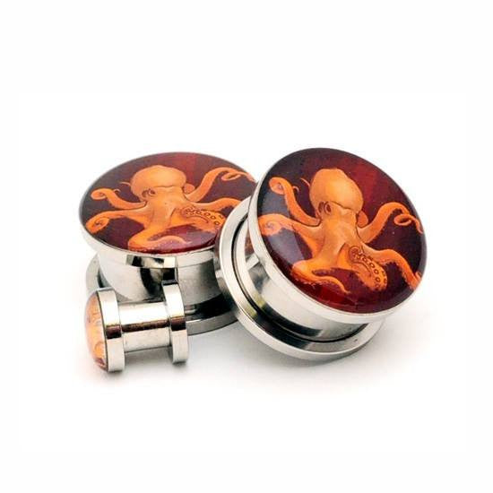 Octopus Picture plugs by Mystic Metals Body Jewelry - InkedShop - 1