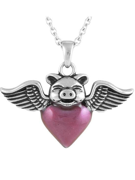 &quot;Pig Can Fly&quot; Necklace by Controse (Pink) - www.inkedshop.com