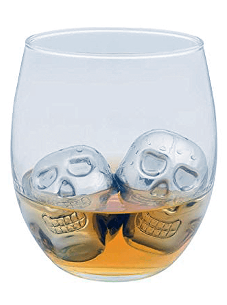 &quot;Skull&quot; Whiskey Cubes (Silver) Set of 2 - www.inkedshop.com