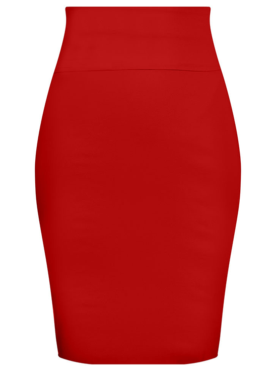 Women&#39;s &quot;Bow Back&quot; Pencil Skirt by Double Trouble Apparel (Red) - www.inkedshop.com