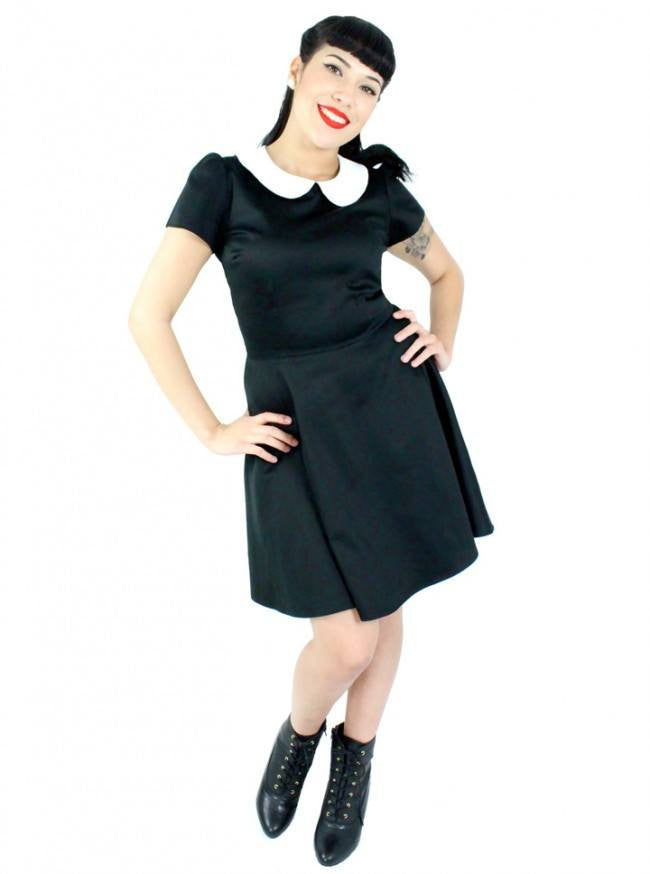 Women&#39;s &quot;Wednesday Addams&quot; Skater Dress by Hemet (Black) - www.inkedshop.com