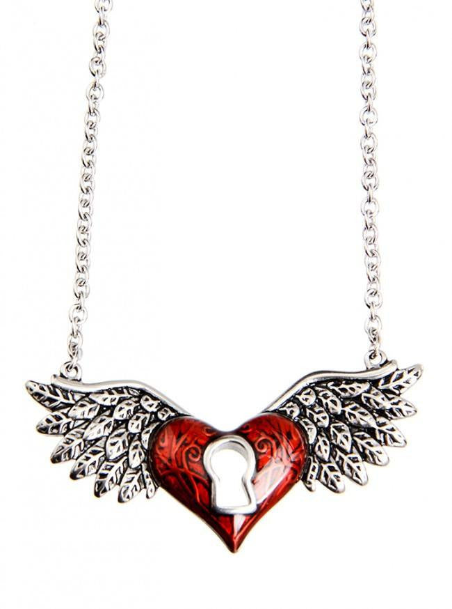 &quot;Winged Heart&quot; by Controse (Silver/Red) - www.inkedshop.com