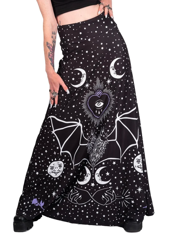 Women&#39;s All Seeing Bat Eye Magick Maxi Skirt