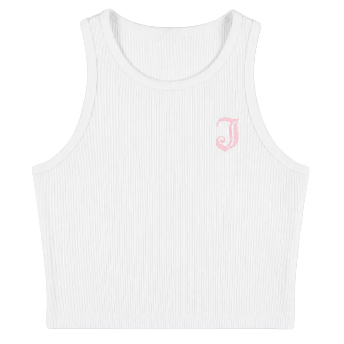 Women's Inked Icon Logo Crop Tank - White/Pink