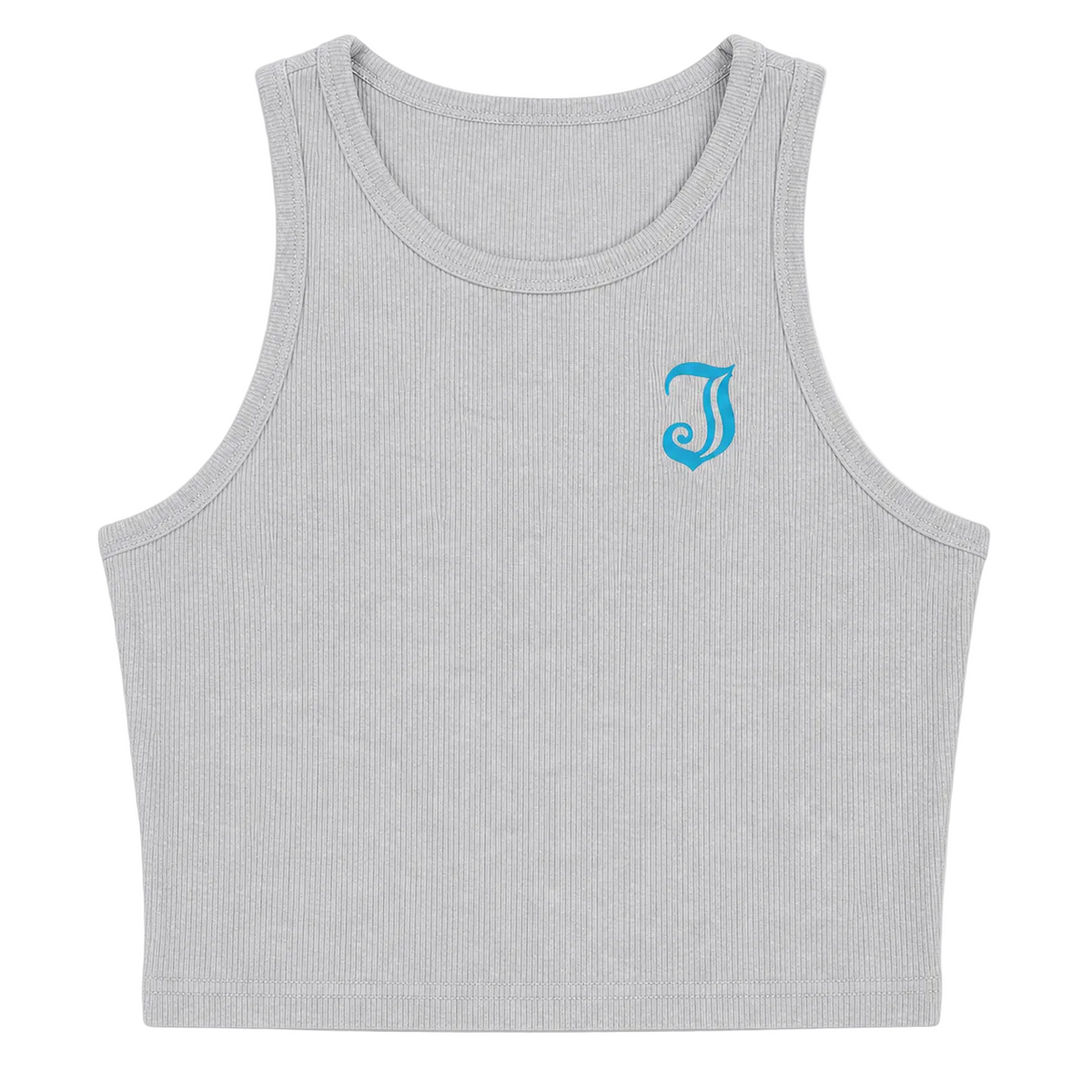 Women's Inked Icon Logo Crop Tank - Grey/Blue