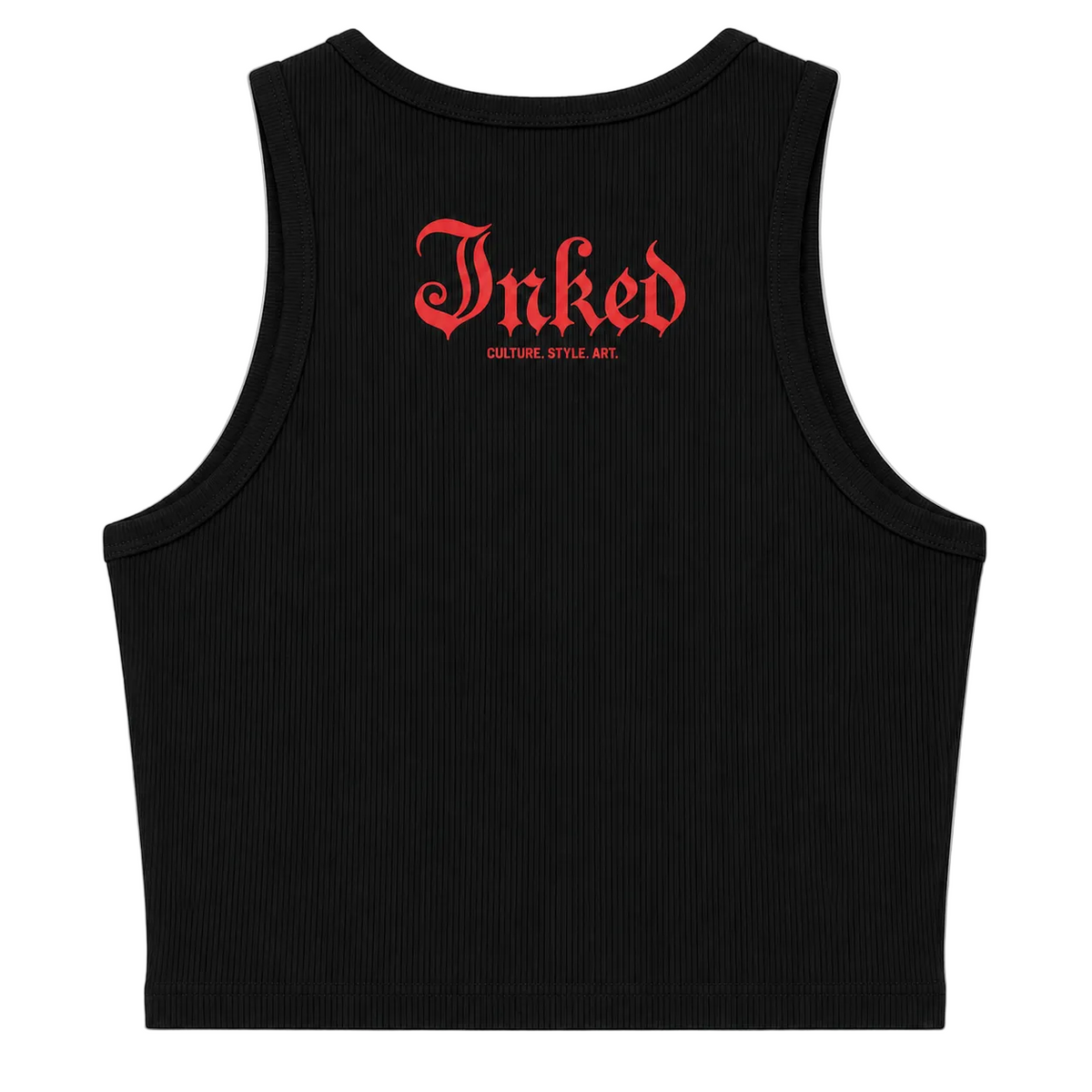 Women's Inked Icon Logo Crop Tank - Black/Red