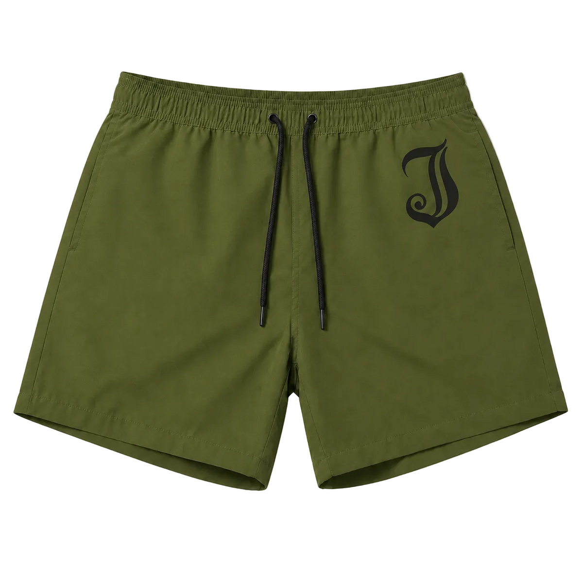 Men's Inked Swim Trunks-Olive