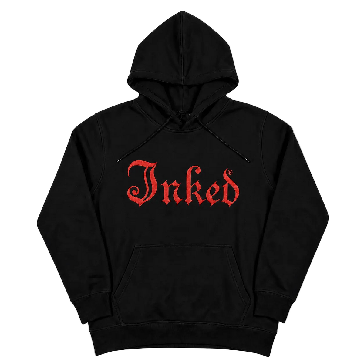 Inked Logo Embroidered Hoodie - Black / Red