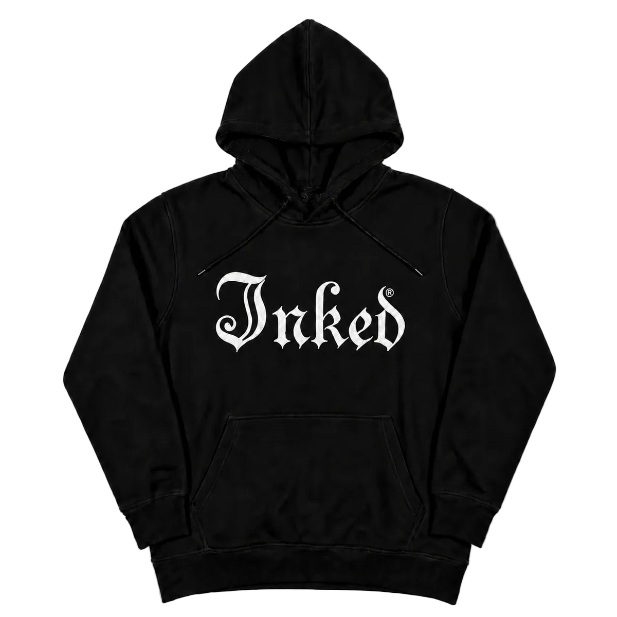 Inked Logo Embroidered Hoodie - Black / White