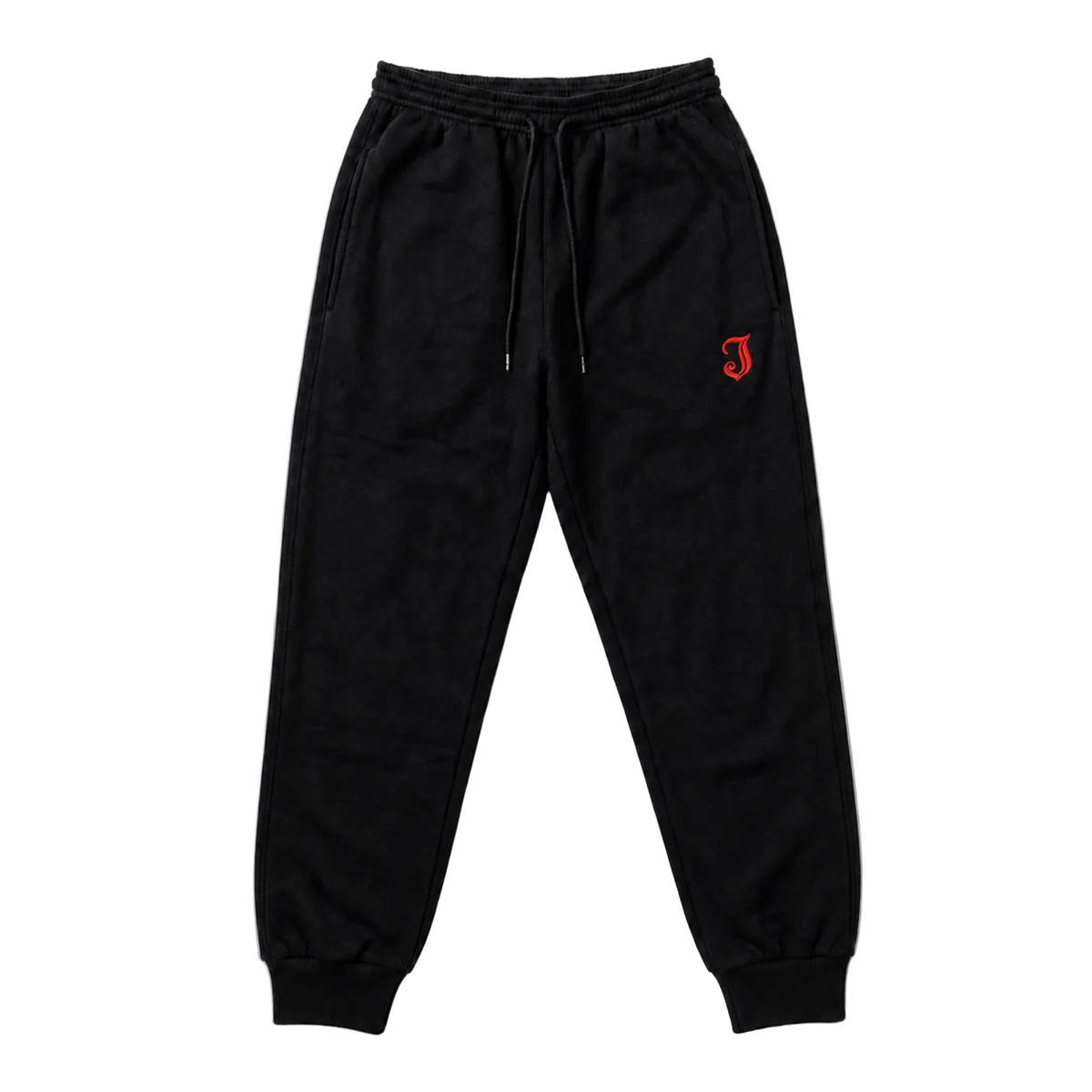 Inked Icon Logo Embroidered Sweatpants- Black / Red