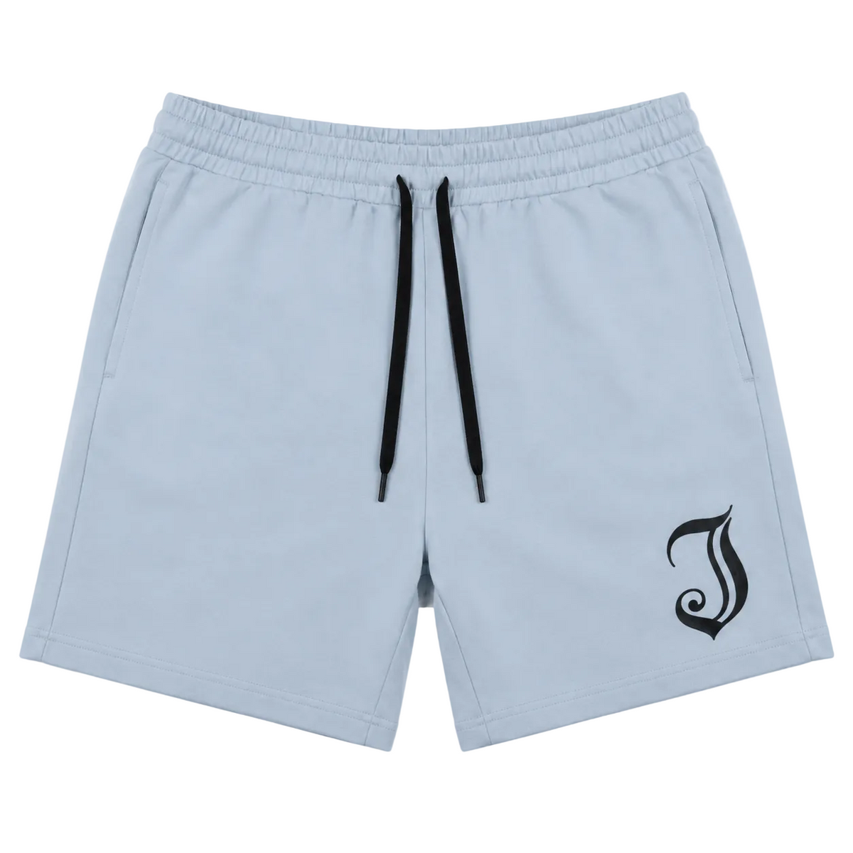 Men's Inked Cotton Shorts-Steel Blue