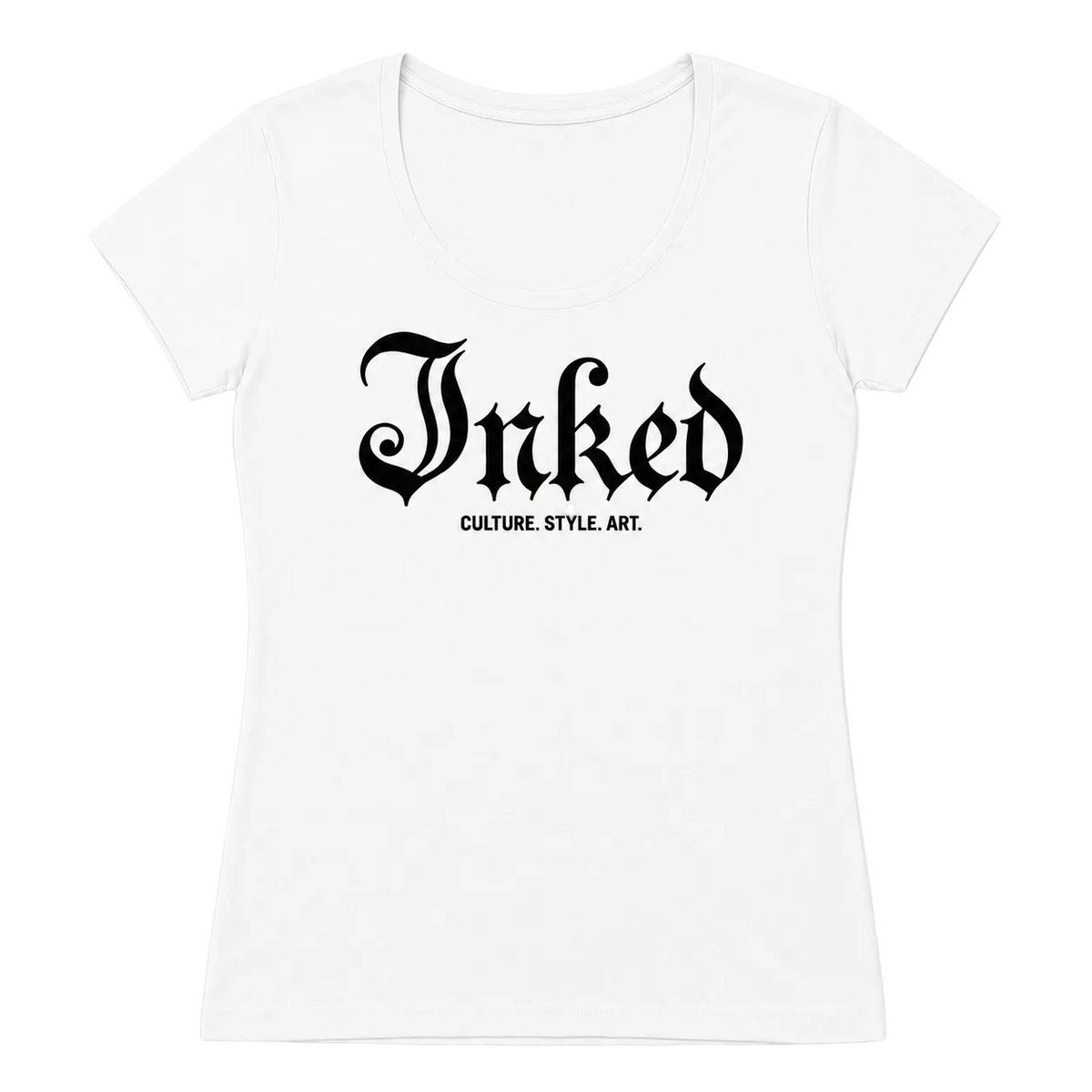 Women's Inked Mag Logo Scoop Neck Tee - White
