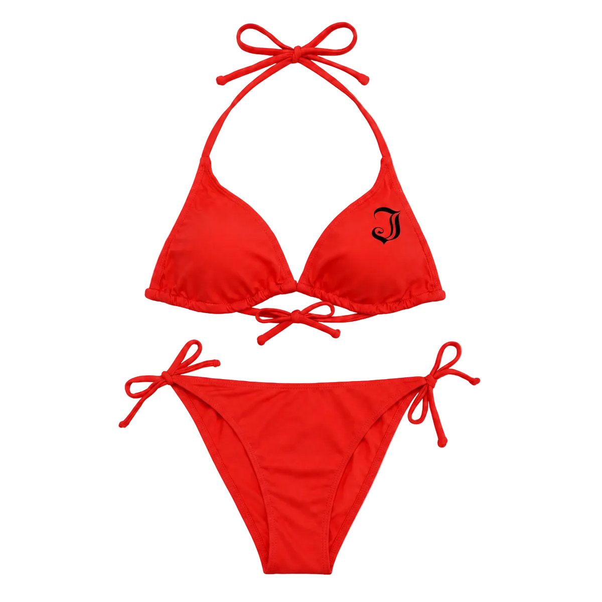 Women's Inked Logo Bikini Set-Red