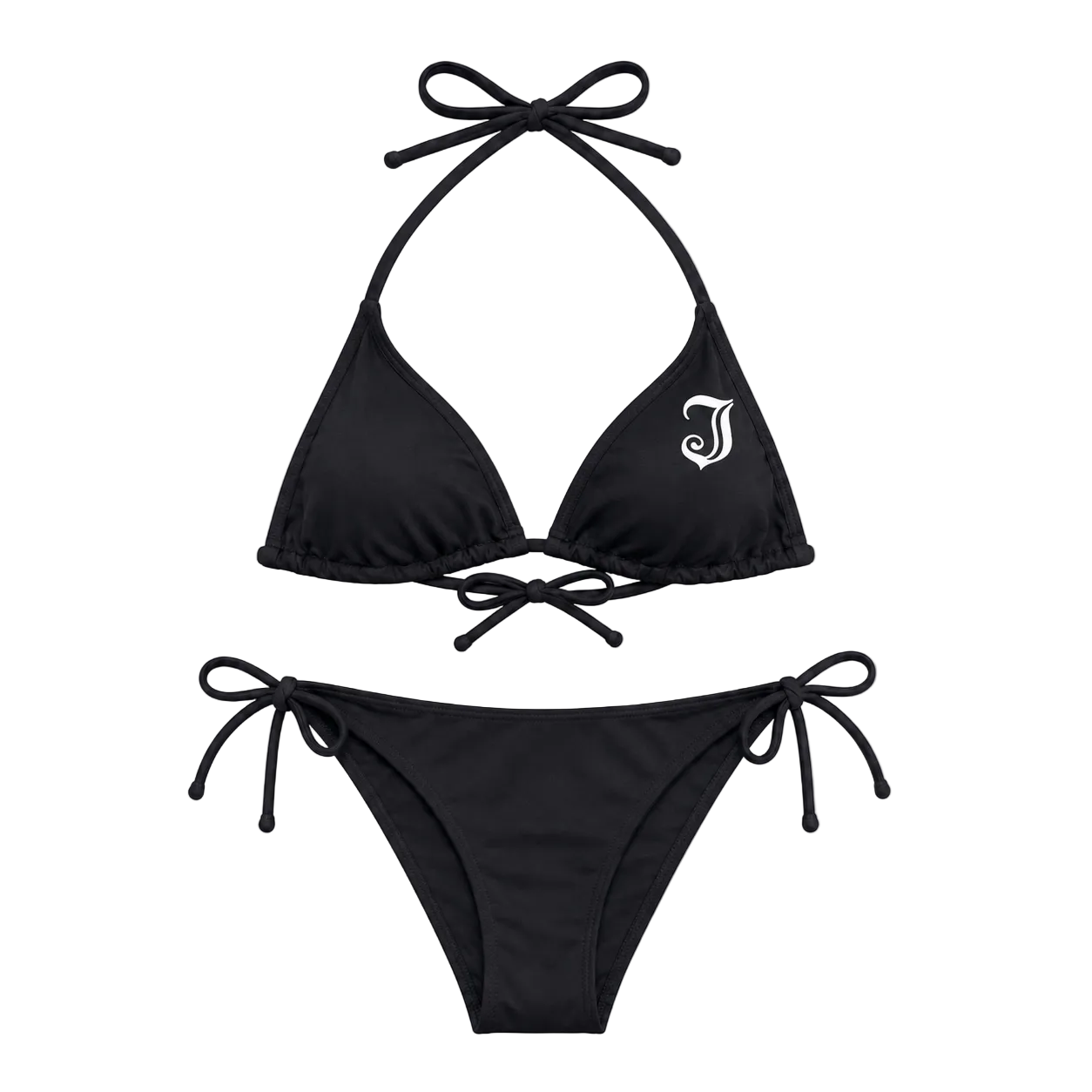 Women's Inked Logo Bikini Set-Black