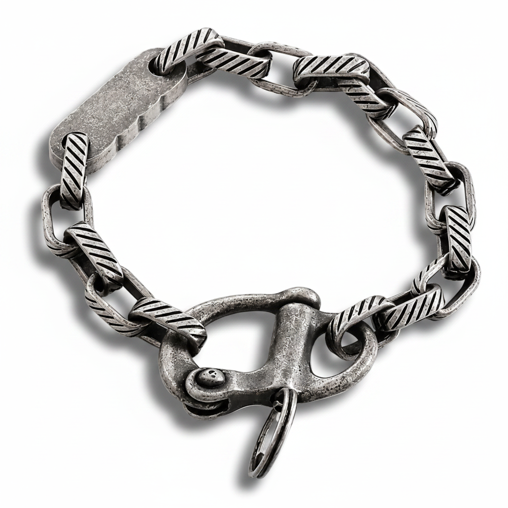 Men's Gunmetal Bar Chain Bracelet