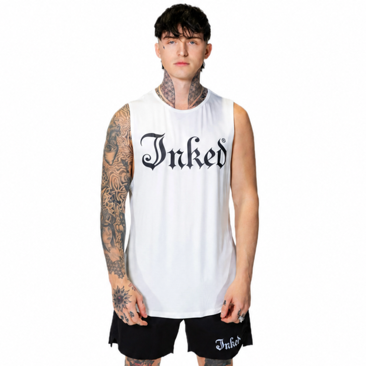 Inked Logo Tank - White