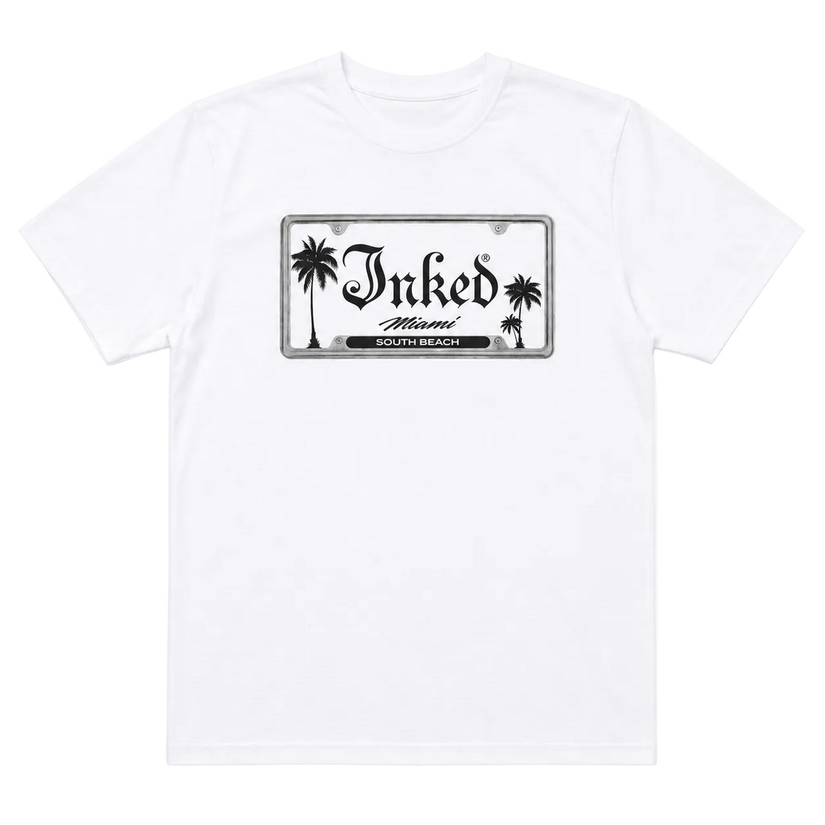 Inked Miami License Plate Tee - White