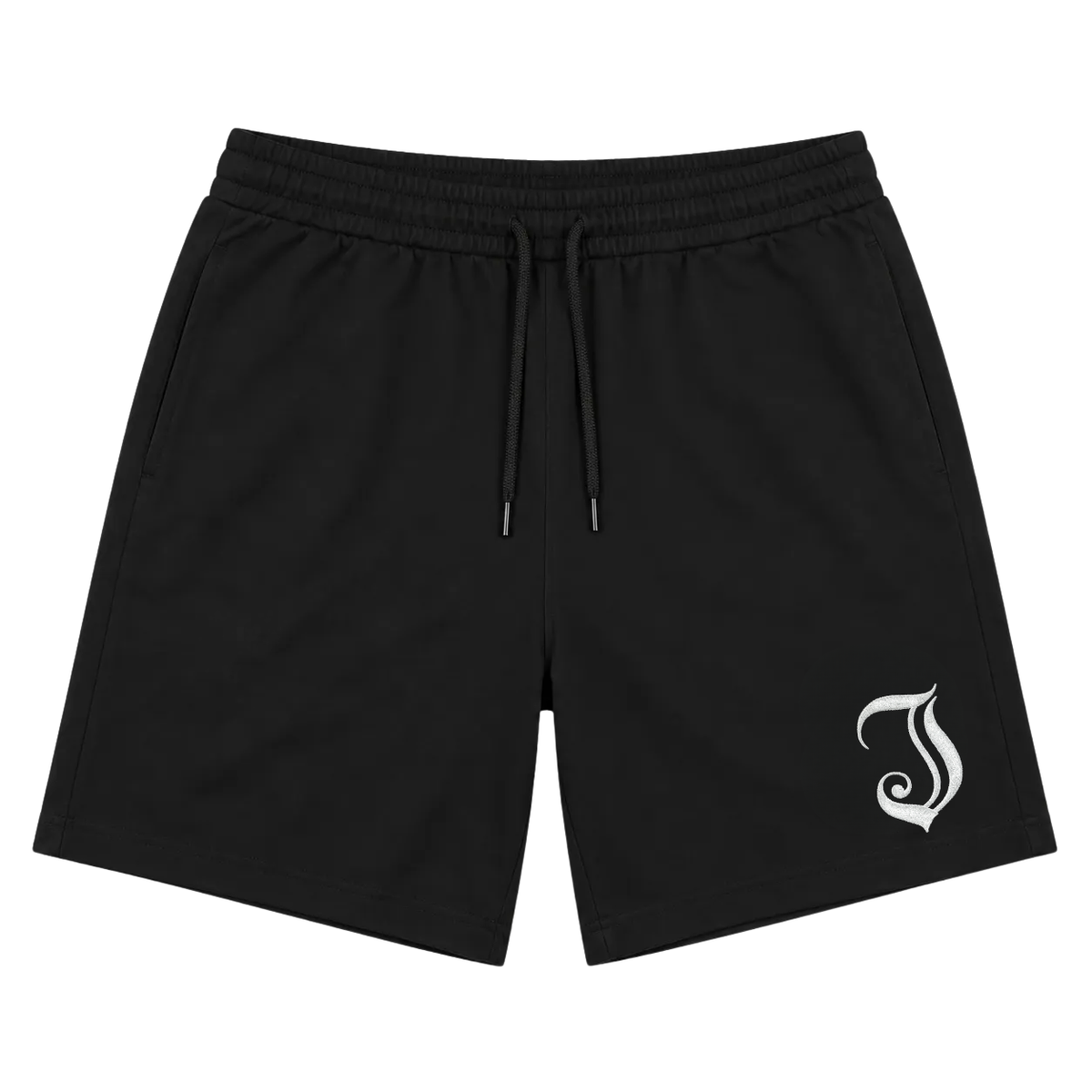 Men's Inked Cotton Shorts -Black