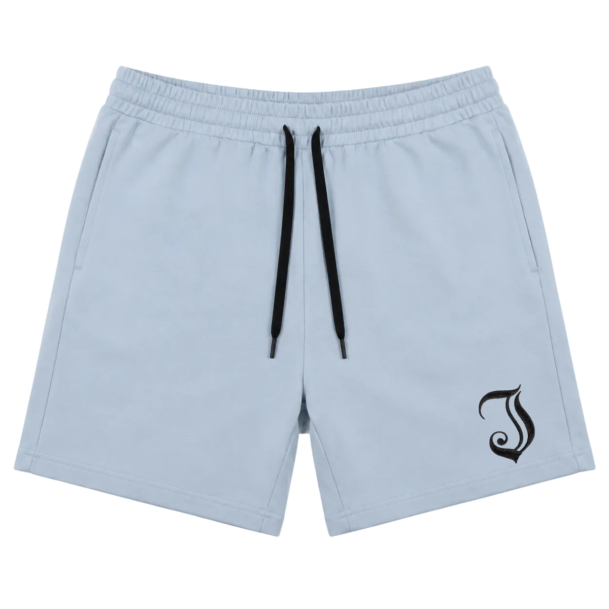 Men's Inked Cotton Shorts-Steel Blue