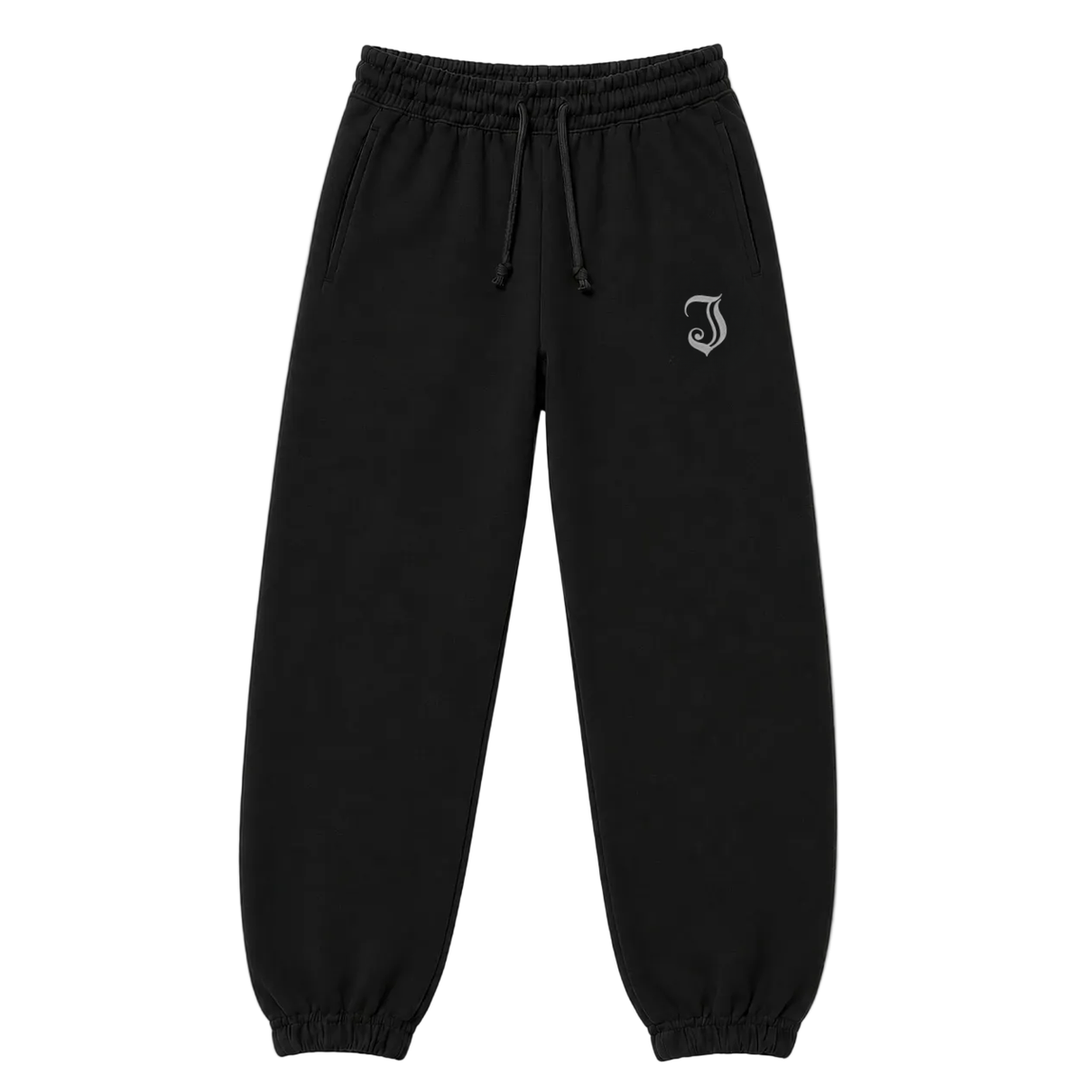 Men's Inked Logo Embroidered Joggers- Black