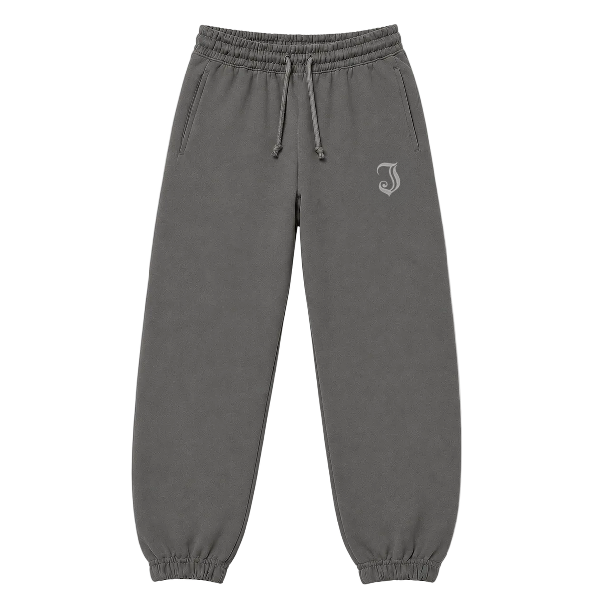 Men's Inked Logo Embroidered Joggers- Grey