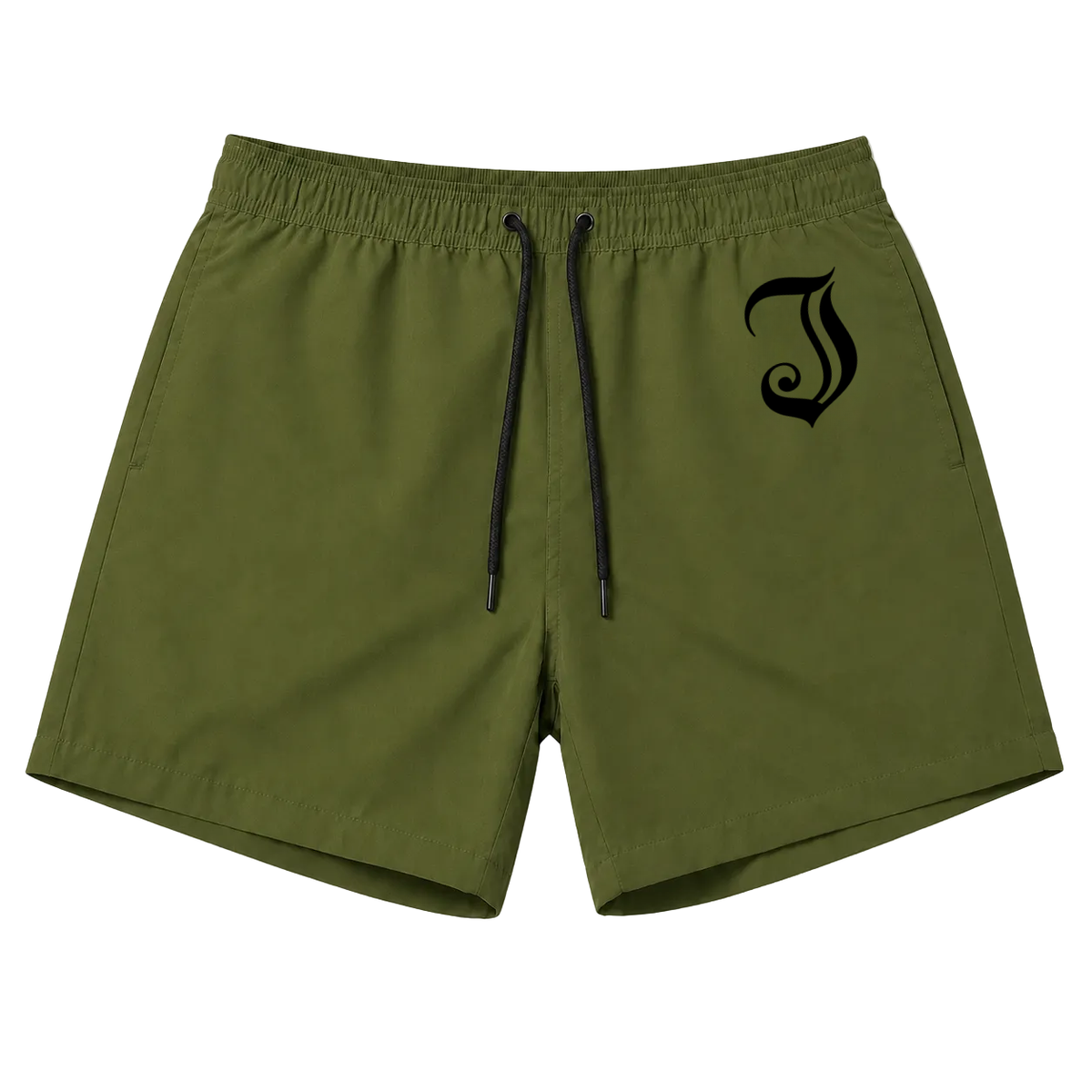 Men's Inked Swim Trunks-Olive