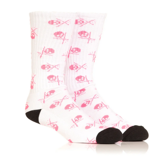 Hot Pink Skull Socks