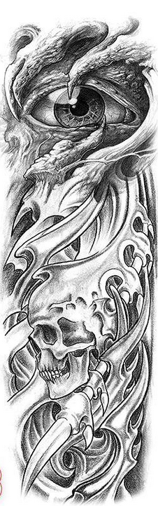 Realistic Temporary Tattoos - Eye/Skull