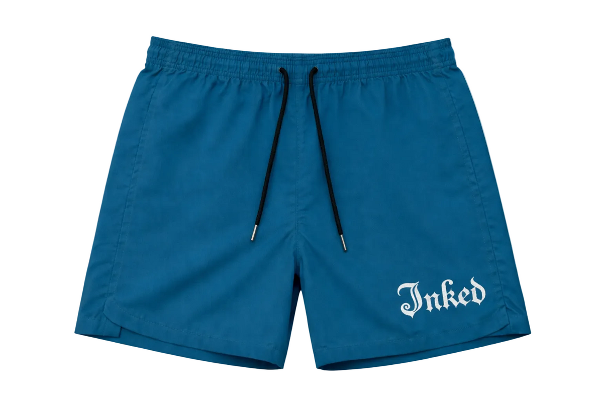 Men's Inked Gym Shorts- Teal