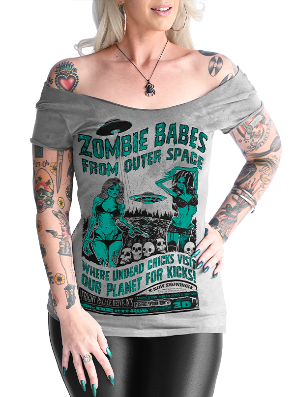 Women&#39;s Zombie Babes Off Shoulder Tee
