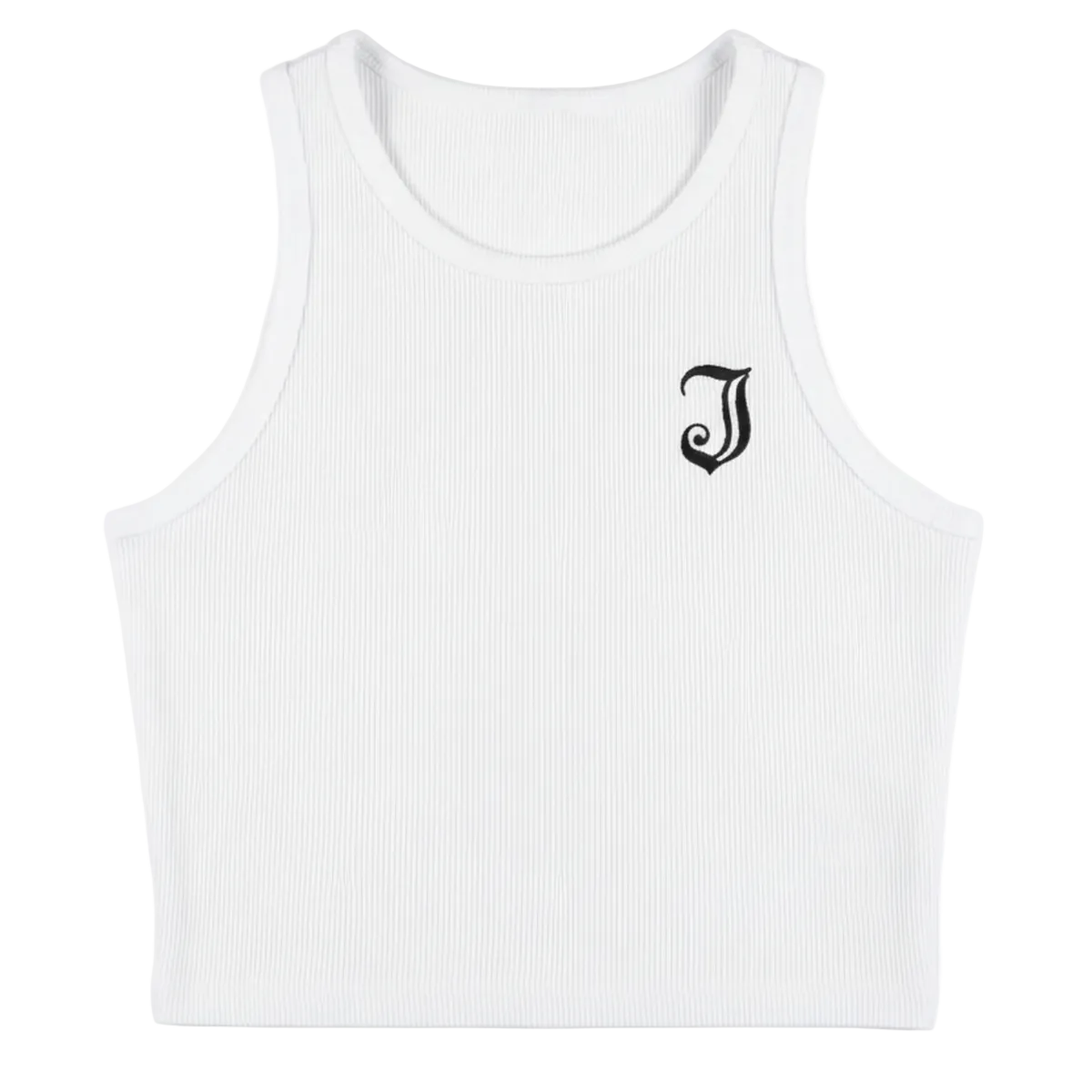 Women's Inked Icon Logo Crop Tank - White/Black