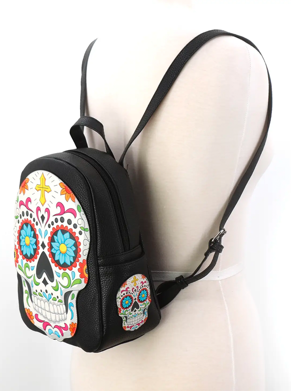 Sugar Skull Head Mini Backpack