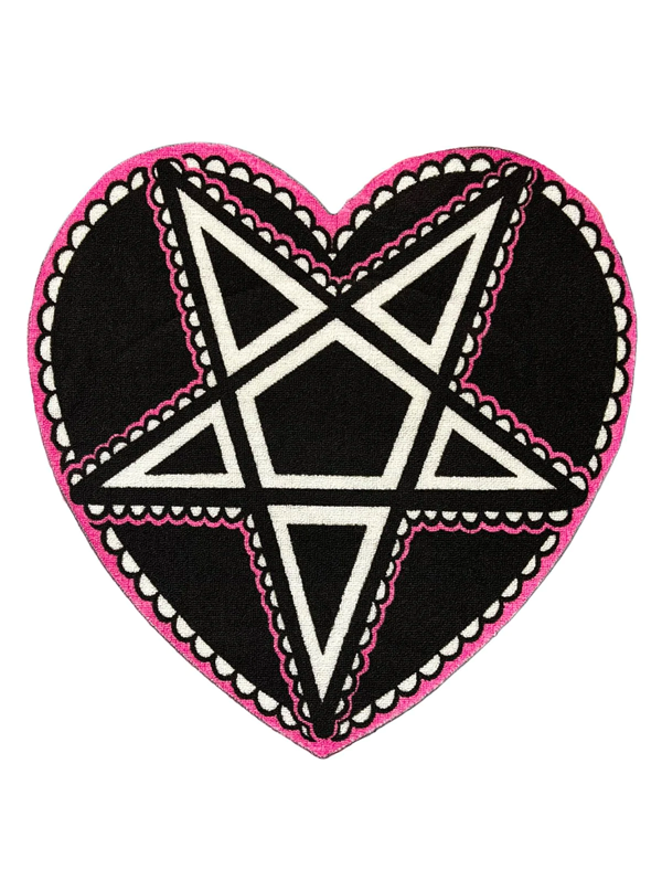 Cute Pentagram Heart Shaped Rug