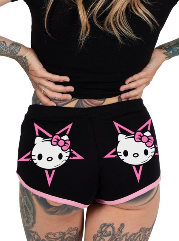 Women&#39;s Hello Satan Kitty Short Shorts