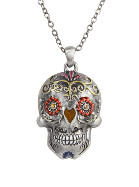 &quot;Day Of The Dead Skull&quot; Necklace by Pacific Trading - www.inkedshop.com